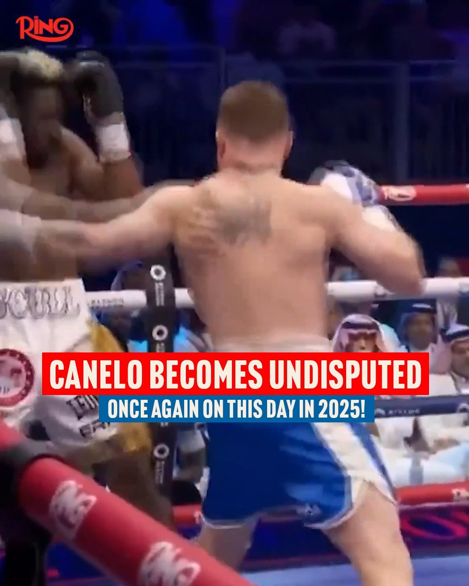 🗓️ One year ago today, Canelo Alvarez regained undisputed status at super middleweight with a unanimous decision over William Scull in Riyadh. Canelo is set to return to Riyadh in September in pursuit of super middleweight gold against WBC champion Christian Mbilli 👑