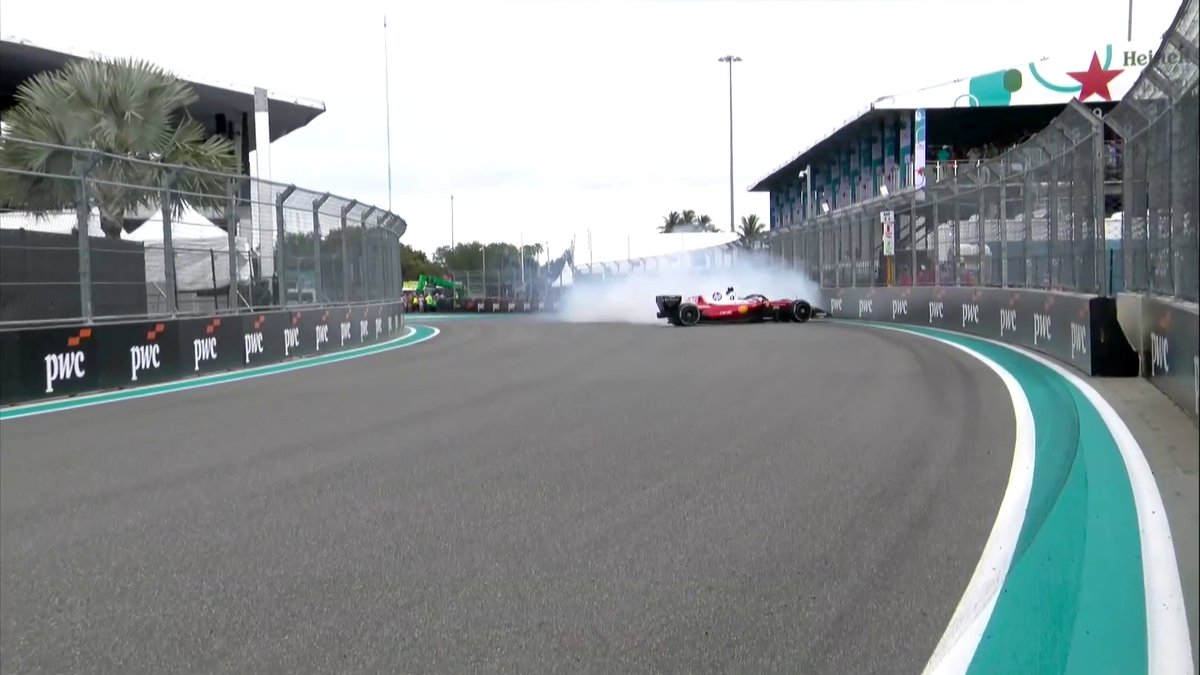 Le tête-à-queue de Charles Leclerc à quelques secondes de la fin du Grand Prix 🤯🌪️ #MiamiGP #F1