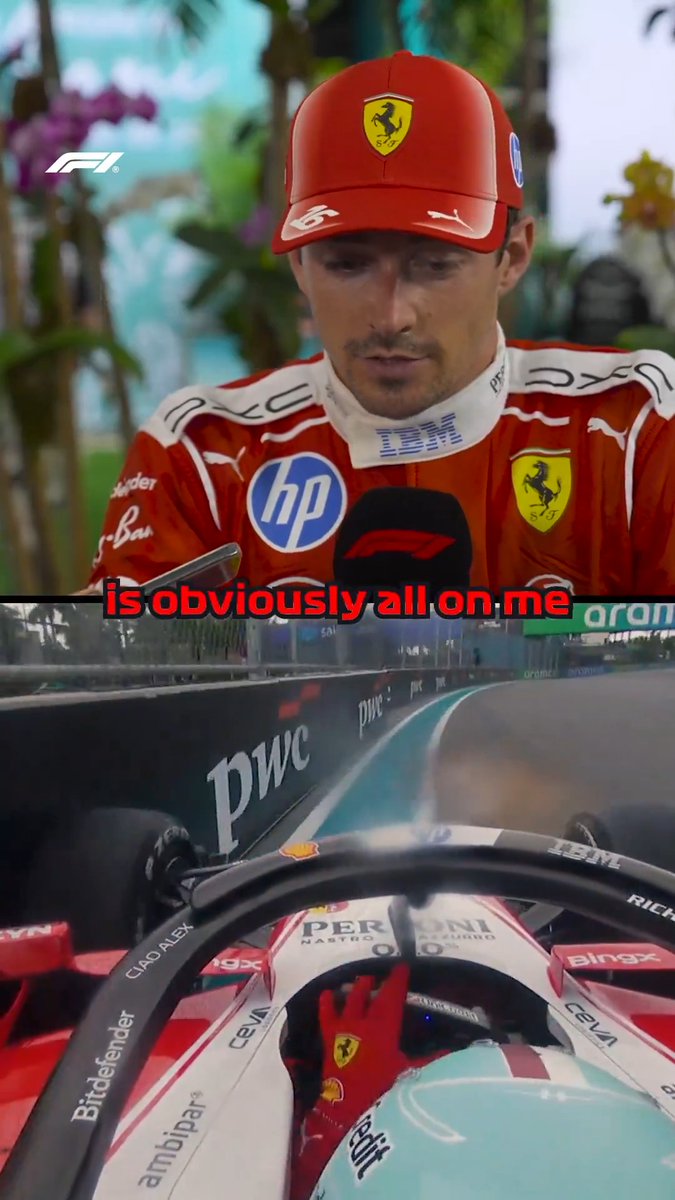 "The last lap mistake is all on me" 😢 A frustrated Charles Leclerc reacts after a dramatic end to his race 🗣️👇 #F1 #MiamiGP