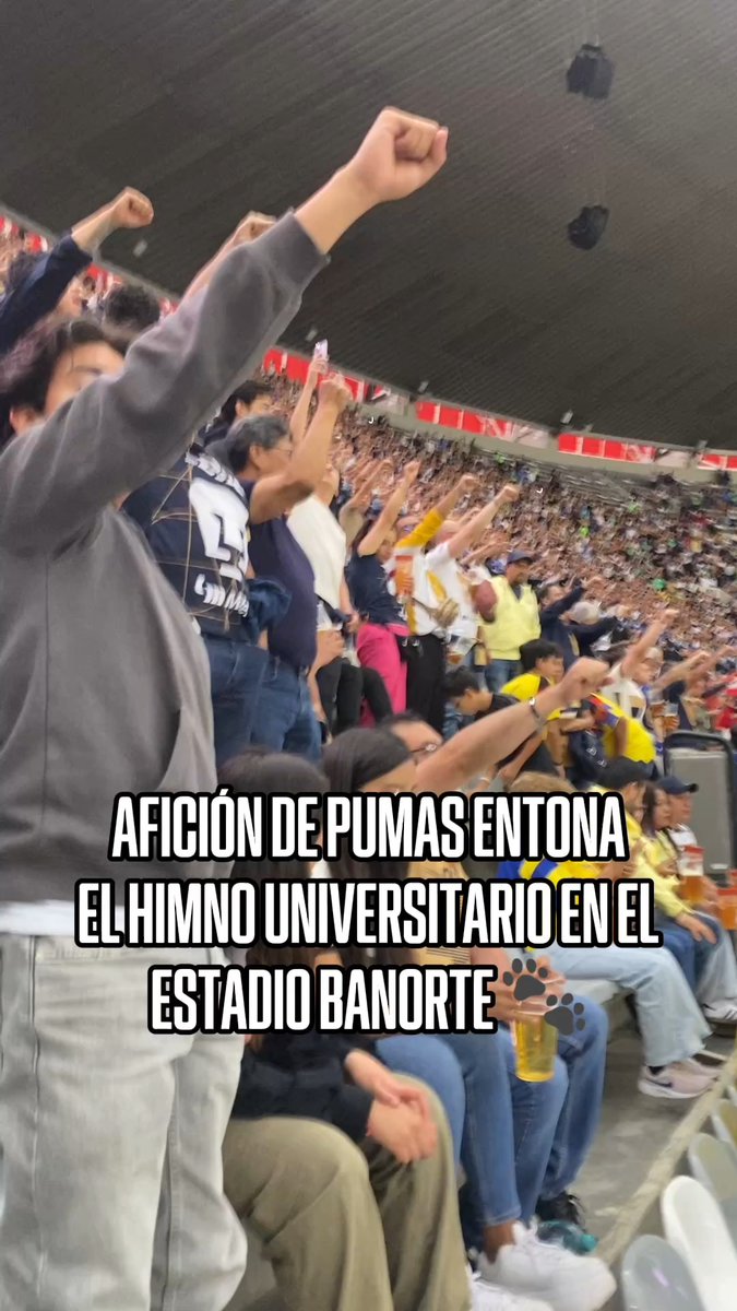 ¿COMO SI FUERA SU CASA? 😬 🐾 La afición de Pumas empezó a entonar el Himno Universitario, antes del arranque del partido en el Estadio Banorte.