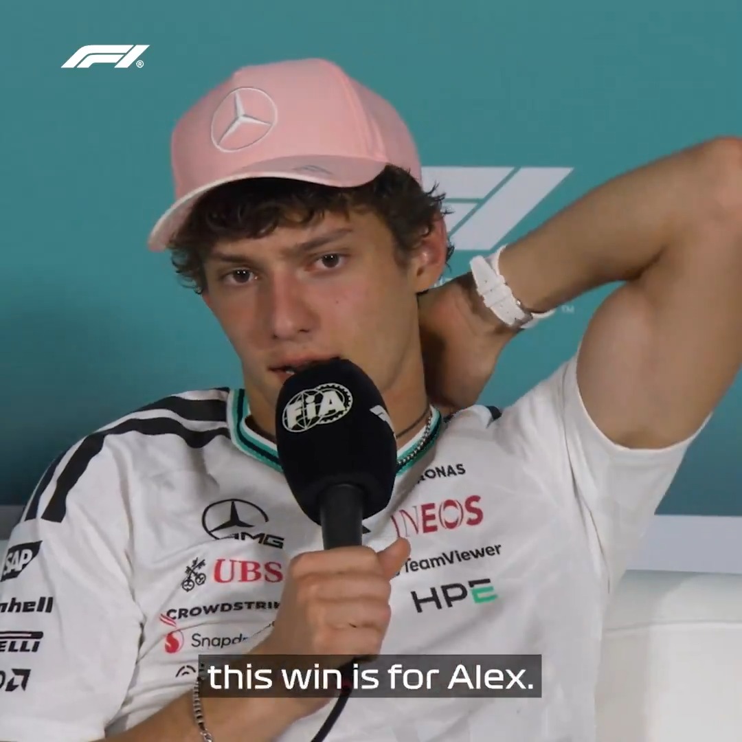 "This win is for Alex" Kimi Antonelli dedicates his win to Alex Zanardi, who sadly passed away over the weekend ❤️ #F1 #MiamiGP