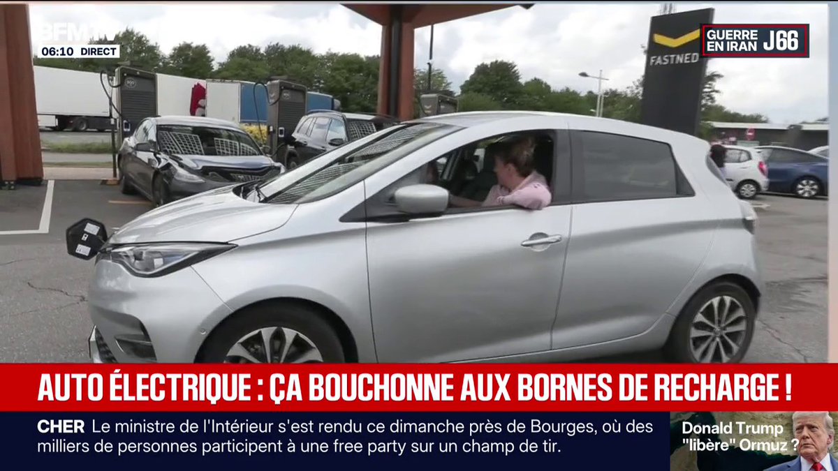 💬 "C'est sûr qu'il ne faut pas être pressé" ➡️ Face à l'affluence, le temps d'attente s'allonge aux bornes de recharge de véhicules électriques