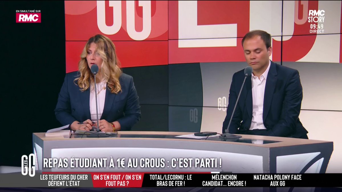 🍽️ Top départ pour les repas étudiant à 1€ au Crous 🗣️ Flora Ghebali : "C'est une très bonne nouvelle car un étudiant sur trois a du mal à s'alimenter à chaque repas." 💬 Emmanuel de Villiers : "C'est une nouvelle qui semble plaisante, mais qui paye ? Combien ça coûte ?"#GGRMC
