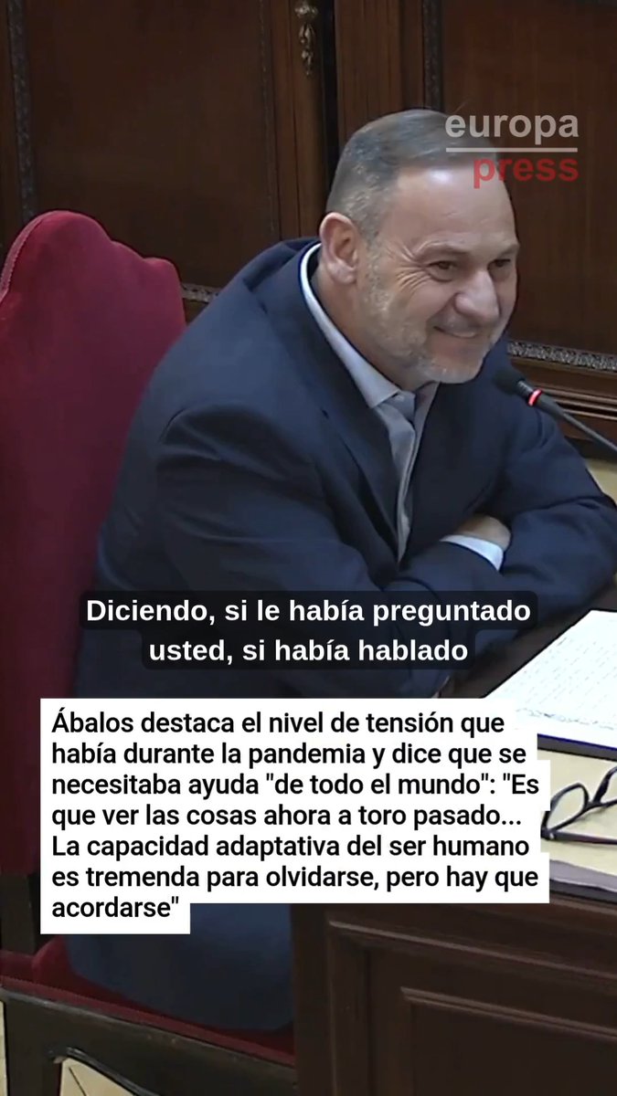 Ábalos destaca el nivel de tensión que había durante la pandemia y dice que se necesitaba ayuda "de todo el mundo": "Es que ver las cosas ahora a toro pasado... La capacidad adaptativa del ser humano es tremenda para olvidarse, pero hay que acordarse"