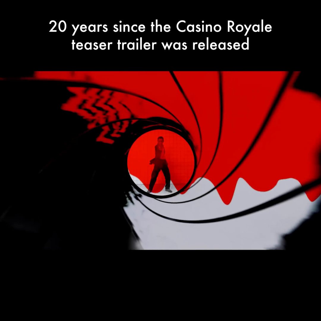 On this day 20 years ago, the first teaser trailer for CASINO ROYALE was released. This was the world’s first look at Daniel Craig as the sixth actor to play James Bond.