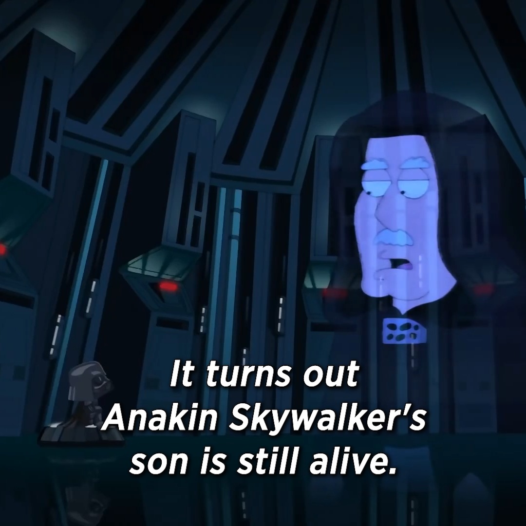 gotta turn him to the *dark side* 😂 happy #starwars day! celebrate with #familyguy on Hulu.