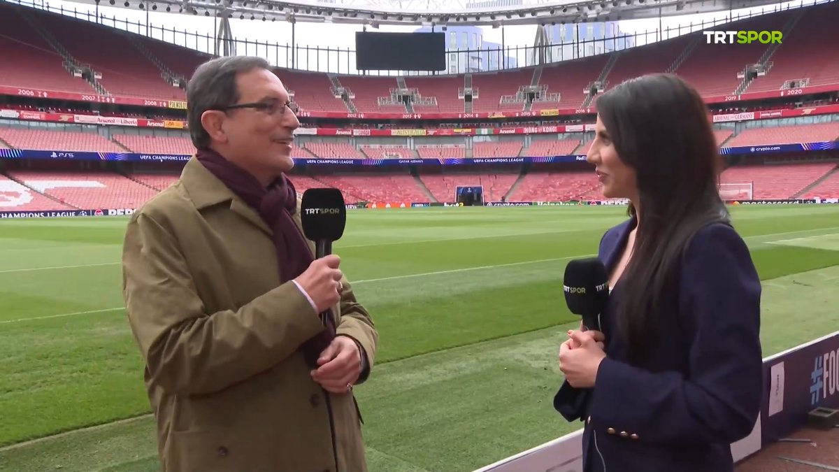 🏴󠁧󠁢󠁥󠁮󠁧󠁿 Arsenal x Atletico Madrid 🇪🇸 🕙 22.00 📺 TRT 1 👥 TRT Spor ekibinden Cansu Canbaz ve İbrahim Altınsay, dev maç öncesi Emirates Stadyumu’ndan yarı finale dair son gelişmeleri aktardı.