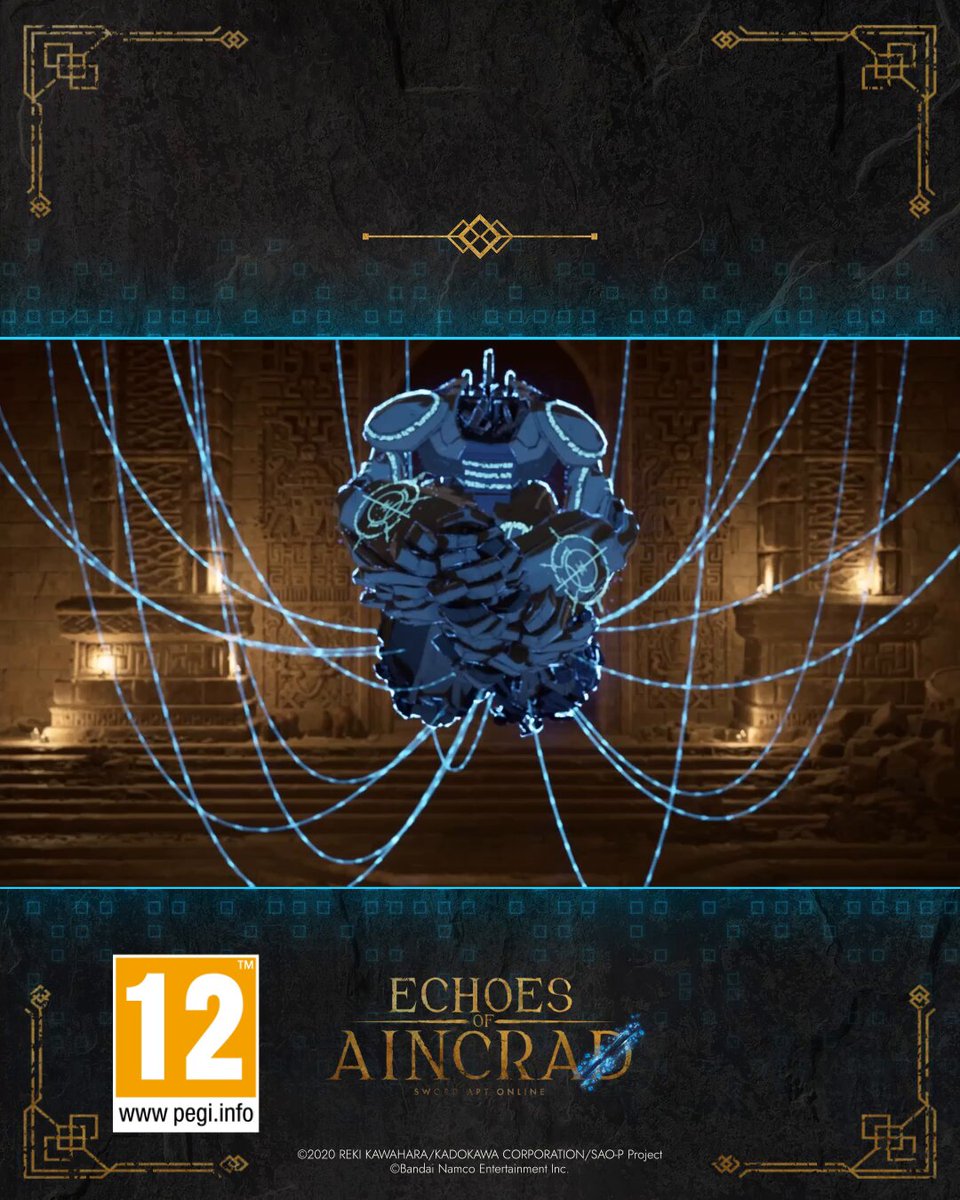 ►Bestiary: Sentry Golem◄ Constructs with bodies crafted from Elven steel, who draw power from the magical energy flowing in Aincrad. Their circuitry allows them to focus and release this energy, bypassing the magic restrictions of Aincrad to cast aerial attacks. #SAOEoA #SAO