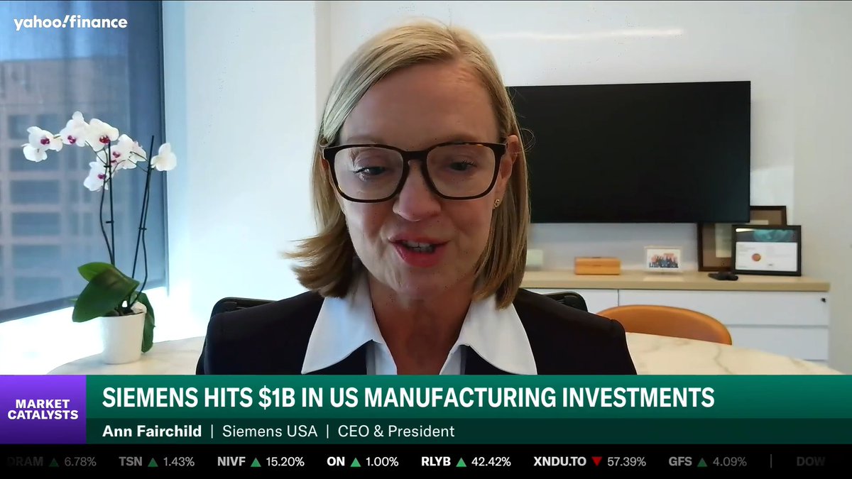 Siemens reaches $1 billion in US manufacturing investments. Ann Fairchild Ann Fairchild sat down with Yahoo Finance to discuss the milestone: