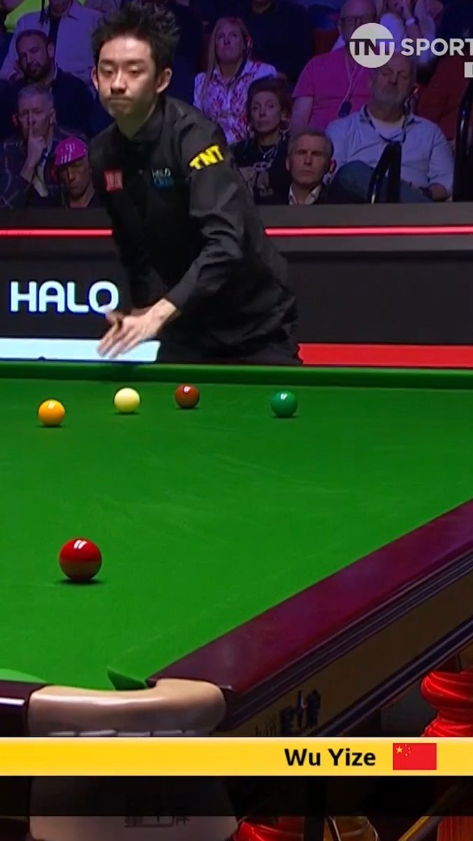 Wu Yize sinks an incredible long red, drawing the cue ball back nicely for his next shot ๐ฎโ๐จ ๐บ Watch the conclusion of the World Snooker Championship at 7pm live on TNT Sports and HBO Max
