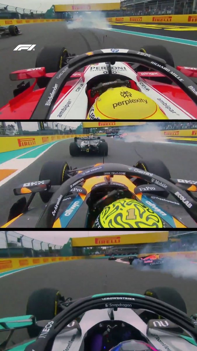Chaos at the start - what the drivers saw! 😵 #F1 #MiamiGP