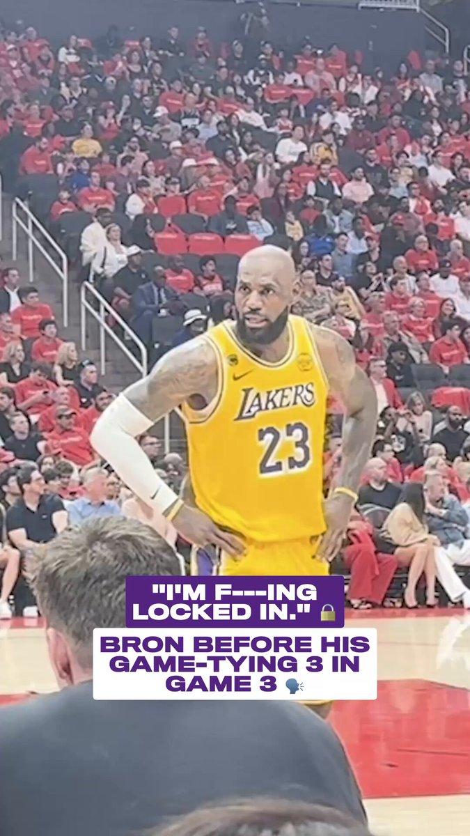 LeBron let the bench know he was ready for the moment against the Rockets 👑😤 (via rllyandtruly/TT)