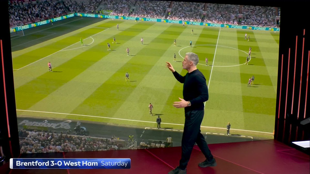 "They put a real shift in these lads" Jamie Carragher on the work Pablo and Castellanos do off the ball for West Ham ⚒️