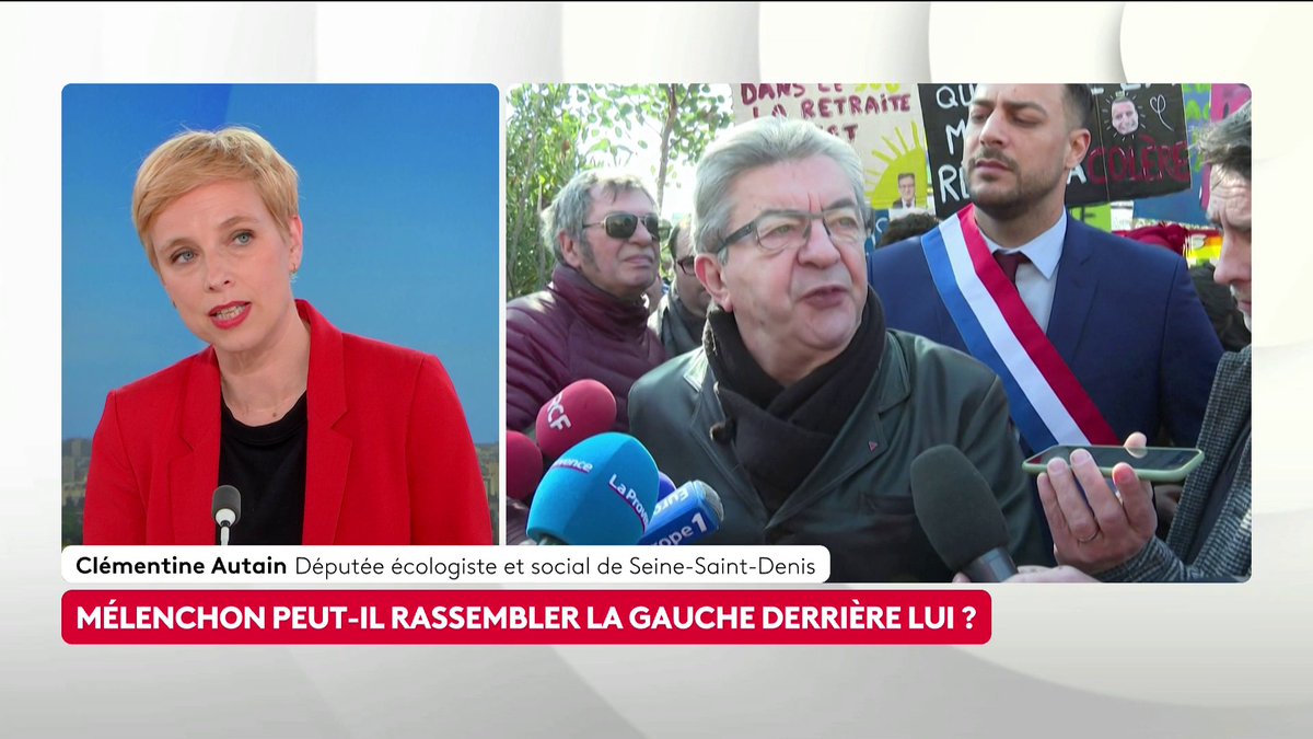 🔴 🗣️ "Il a l'air dans ses déclarations de minimiser considérablement le risque du Rassemblement national", constate la députée écologiste et social Clémentine Autain à propos de Jean-Luc Mélenchon, qui a officiellement annoncé sa candidature pour 2027. #ToutEstPolitique #Canal16