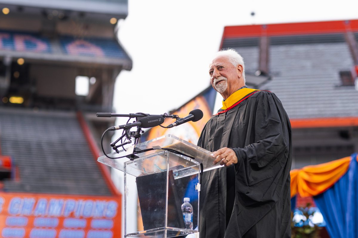 .@NVIDIA co-founder and UF Alumni, Chris Malachowsky, encourages the newest class of Gators to care deeply, keep learning and build momentum.