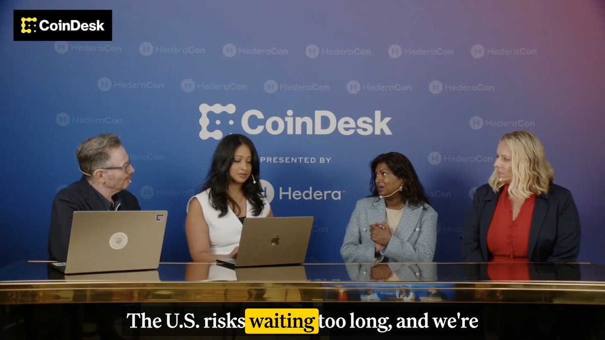 Chief Policy Officer Nilmini Rubin at @Hedera warns the U.S. risks falling behind in crypto if policy progress stalls while speaking at HederaCon: “Singapore, Dubai, Japan, Korea, the UK, the EU… they’re all taking steps forward"