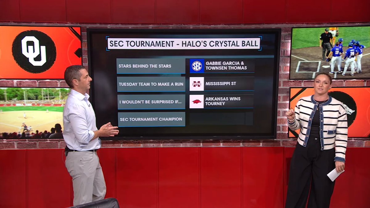 "I wouldn't be surprised if Arkansas Softball goes on a run and wins the SEC tournament." Haylie McCleney gazes into her crystal ball for SEC Tournament outcomes 🔮 👀