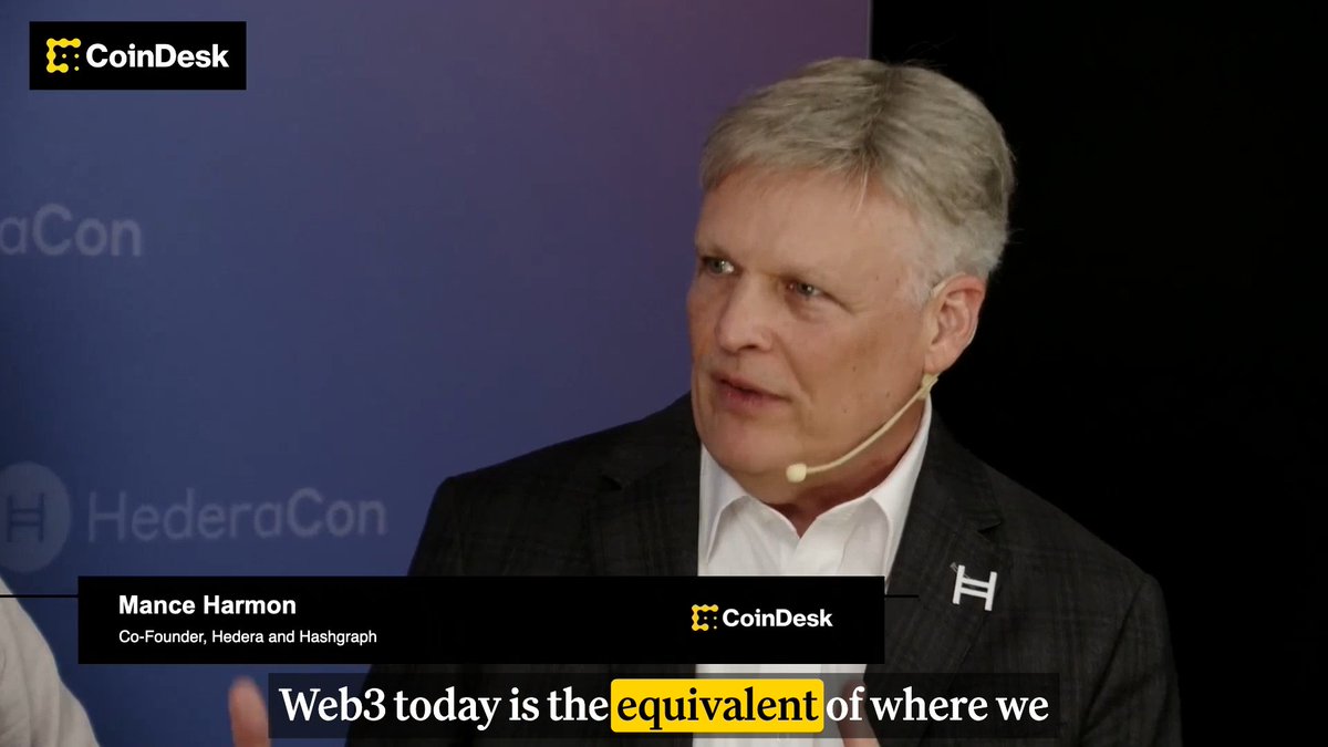 🎥 @Hedera co-founder Mance Harmon compares Web3 to the pre–World Wide Web era of the internet while speaking at HederaCon