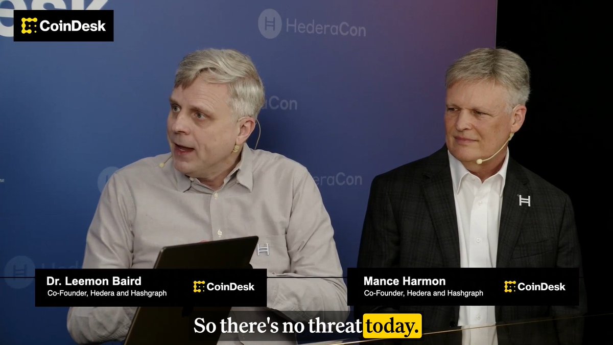 🎥 Hedera co-founder Leemon Baird says "we will not be destroyed" as Hedera is well prepared for Q-day. He addresses quantum threat at #HederaCon2026.