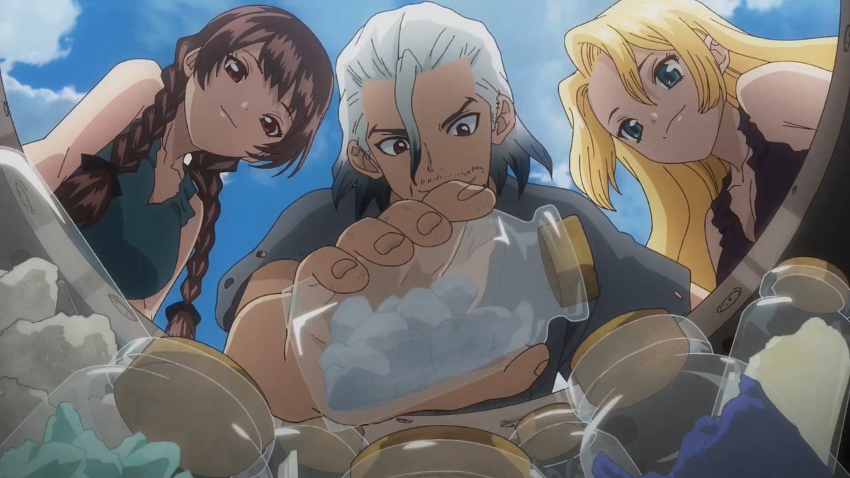 #GWもDrSTONE!! 現在放送中のアニメ「Dr.STONE」 最新話にまだまだ追いつける! 「Dr.STONE NEW WORLD」 第3期本PV振り返り🎦 百夜たちが残した宝を探して 石化の謎が動き出すー 第1期~第4期最新話は 各種配信サイトにて配信中! 🔗 #DrSTONE