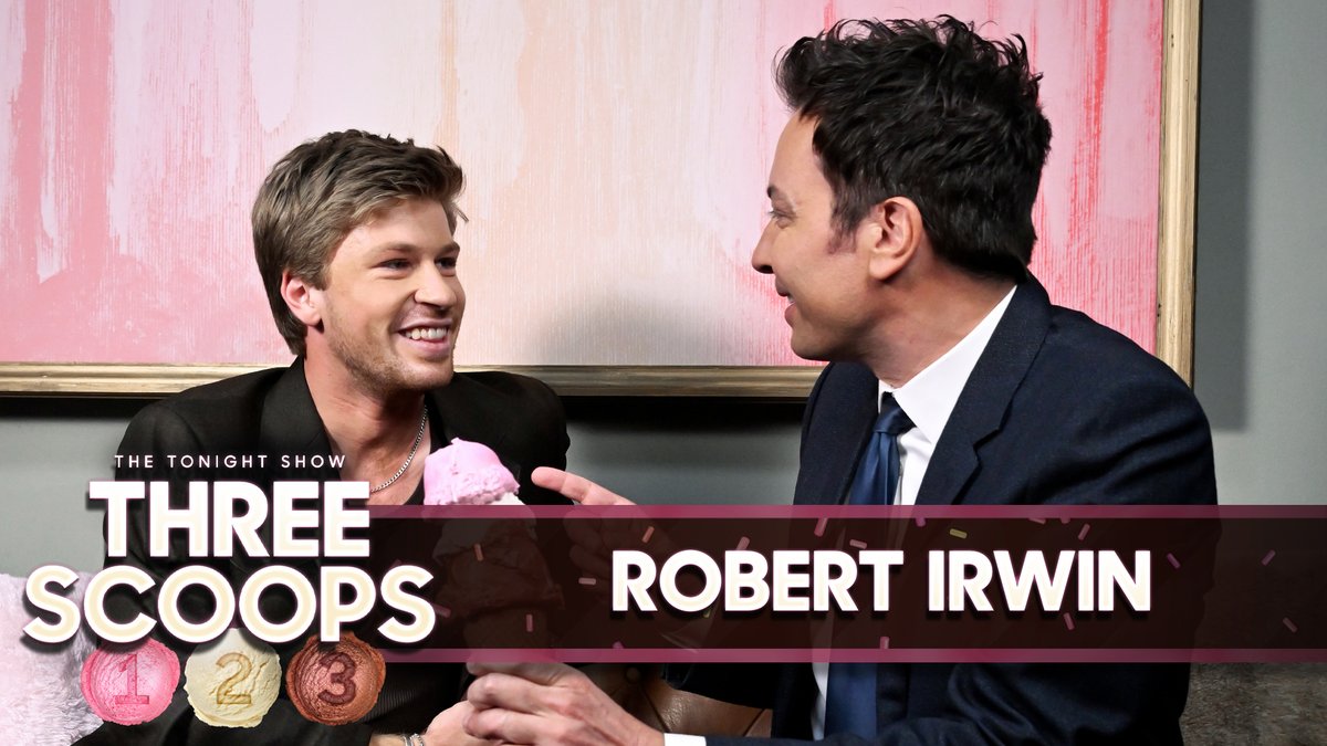 .Robert Irwin reveals three facts about himself to Jimmy in Three Scoops! 🍨 #FallonTonight