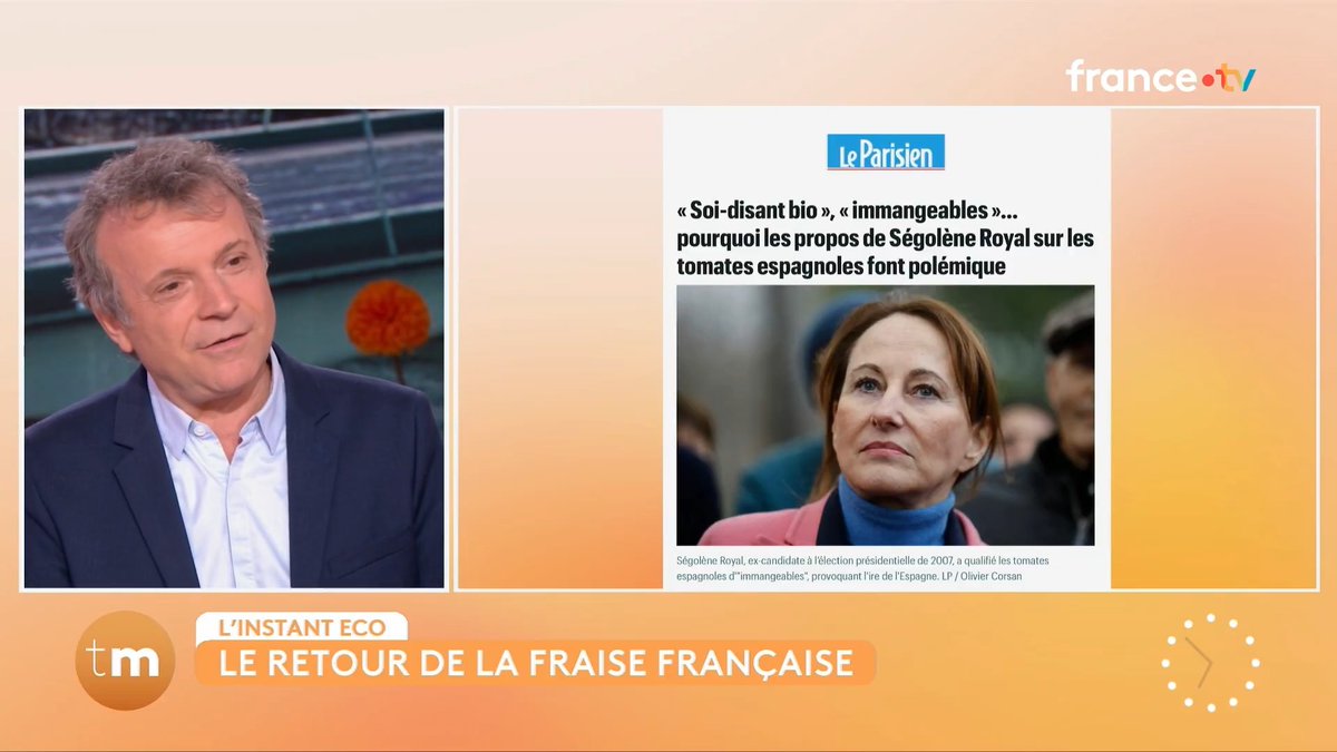 🍓📈 La fraise française regagne du terrain sur la fraise espagnole. La part de marché de la fraise française est remontée à 50% en 2025 à force d'innovations. #Telematin Axel de Tarlé