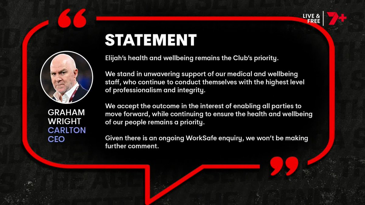 "There's not a full stop on this and there are still some pretty bruised and unhappy people at Carlton." 🗣️ Caroline Wilson on the AFL's $75,000 fine for Carlton over its handling of Elijah Hollands