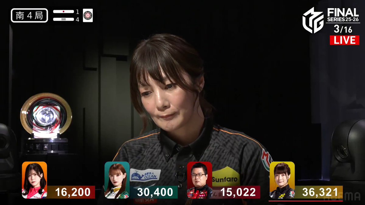#Mリーグ 2025-26試合ダイジェスト📹 南4局4本場 #黒沢咲 選手の7700のアガリ！ トップ目の中田選手が仕掛けて聴牌！ そこに永井選手のリーチ、黒沢選手のリーチが飛び交う！ 大事な1局を制したのは黒沢選手 永井選手から一発で7700のアガリでトップ目に浮上⚡ 👇動画タップで今すぐ無料視聴