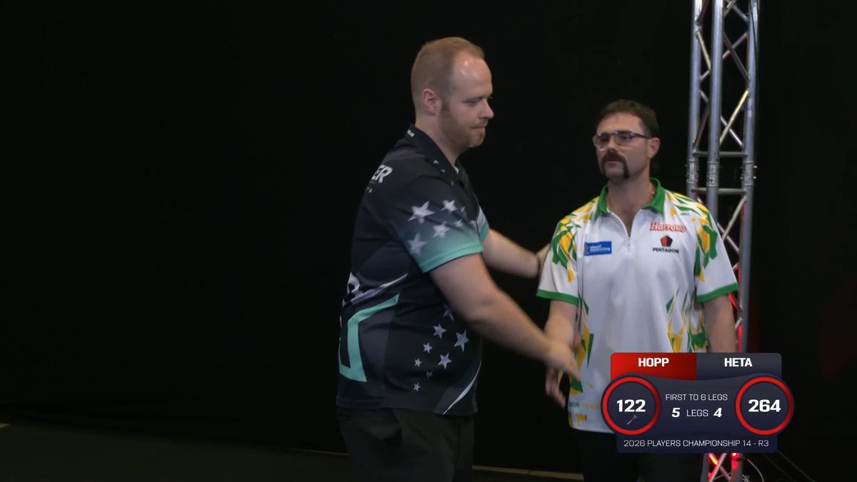 "AS EASY AS 122!" 🤩 Max Hopp produces a superb 122 finish on the bull to put away Damon Heta, winning the contest 6-4 with a respectable 95 average! 📺 #PC14