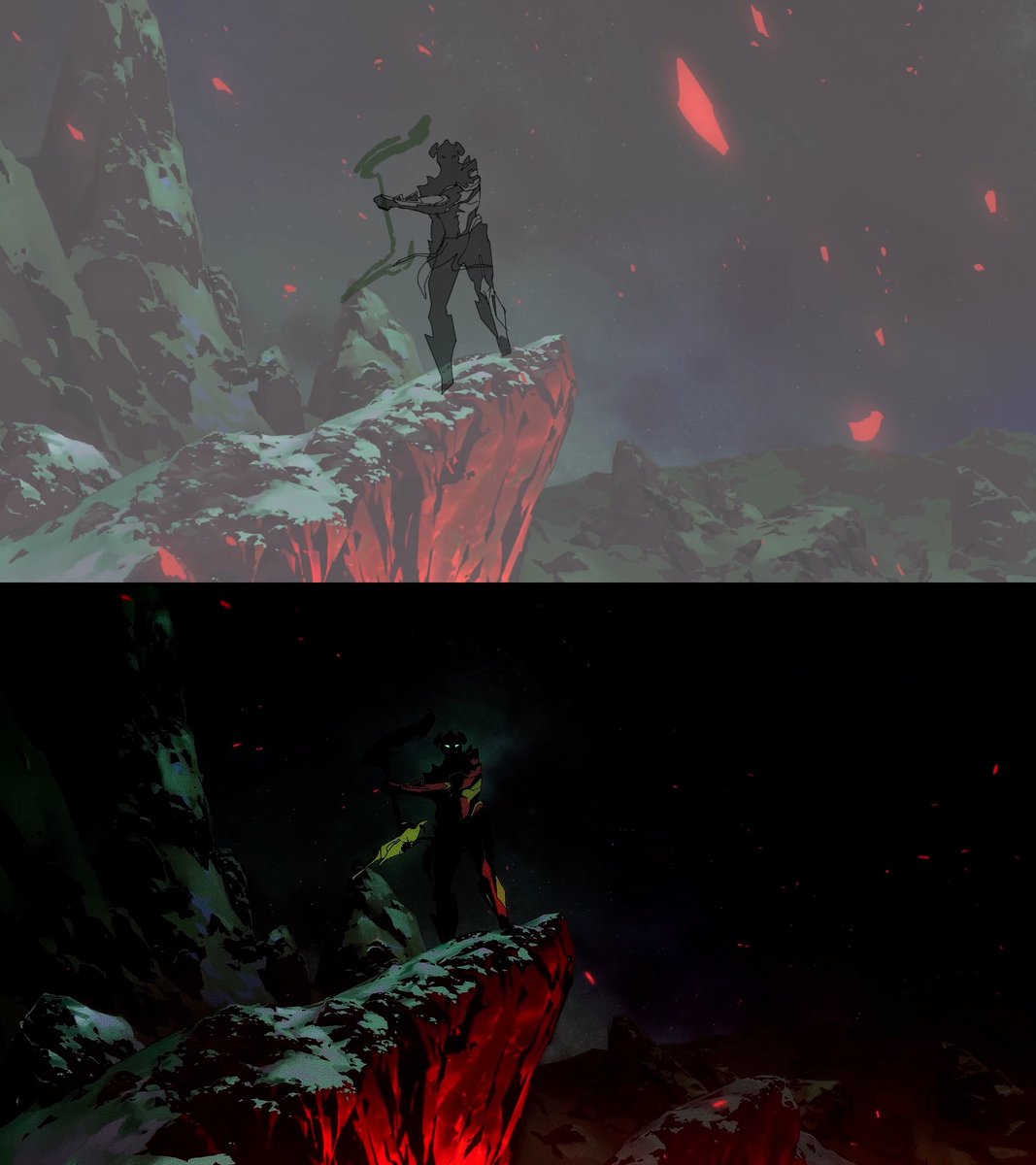 We created tension in this scene by building up the character’s movement until they battle. They start almost still, taunting each other. But if you’ve seen the whole film, you know what’s coming… We also wanted the animation to have a real sense of weight. Making Sirius and Orion larger than life. Their presence is that of stealth, strength and focus. Client: Digital Extremes Background Layout: Justine Thibault, Sanaa Agathe Coste Background Paint: Justine Thibault, Sébastien Flores Character Layout: Quentin Rigaux, Kathryn Layno 2D Animation: Yohann Abdelnour, Roman Guillanton 3D Animation L&R: Pete Addington, Simon Duclos Animation Spotkey: Clara Schildhauer, Kamila Konczewska Cleanup & Colour: Zmei Compositing: Maxime Temple, Charlotte Stadnicki #Warframe #JadeShadows #THELINE #Tiedown