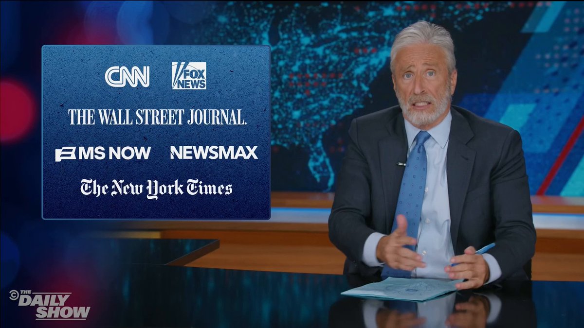 .Jon Stewart begs the press to put Trump's feet to the fire after his bulls**t claims about America's weapons supply