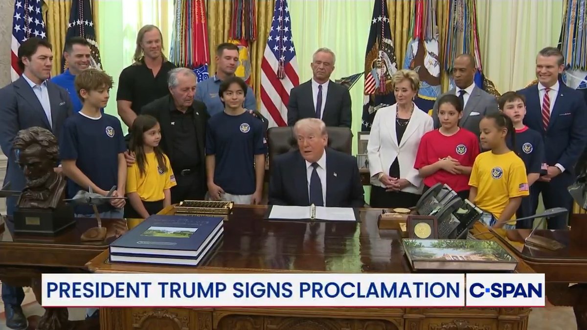 President Trump: "I work out so much. Like, about one minute a day, max. If I'm lucky."