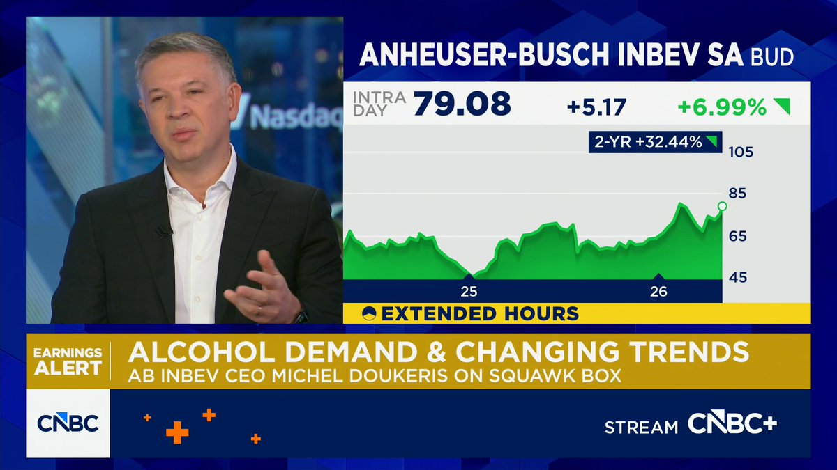 "We see moderation and healthier habits. In this case beer is fantastic because beer is low in alcohol, lower in calories," says AB InBev CEO Michel Doukeris. "Beer naturally has protein."