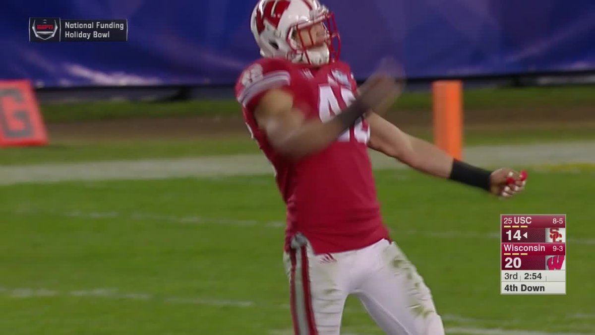 Three-Sack Jack is 3️⃣0️⃣! 🥳 We're celebrating with Jack Cichy's iconic sequence in Wisconsin Football's 2015 Holiday Bowl win over USC.