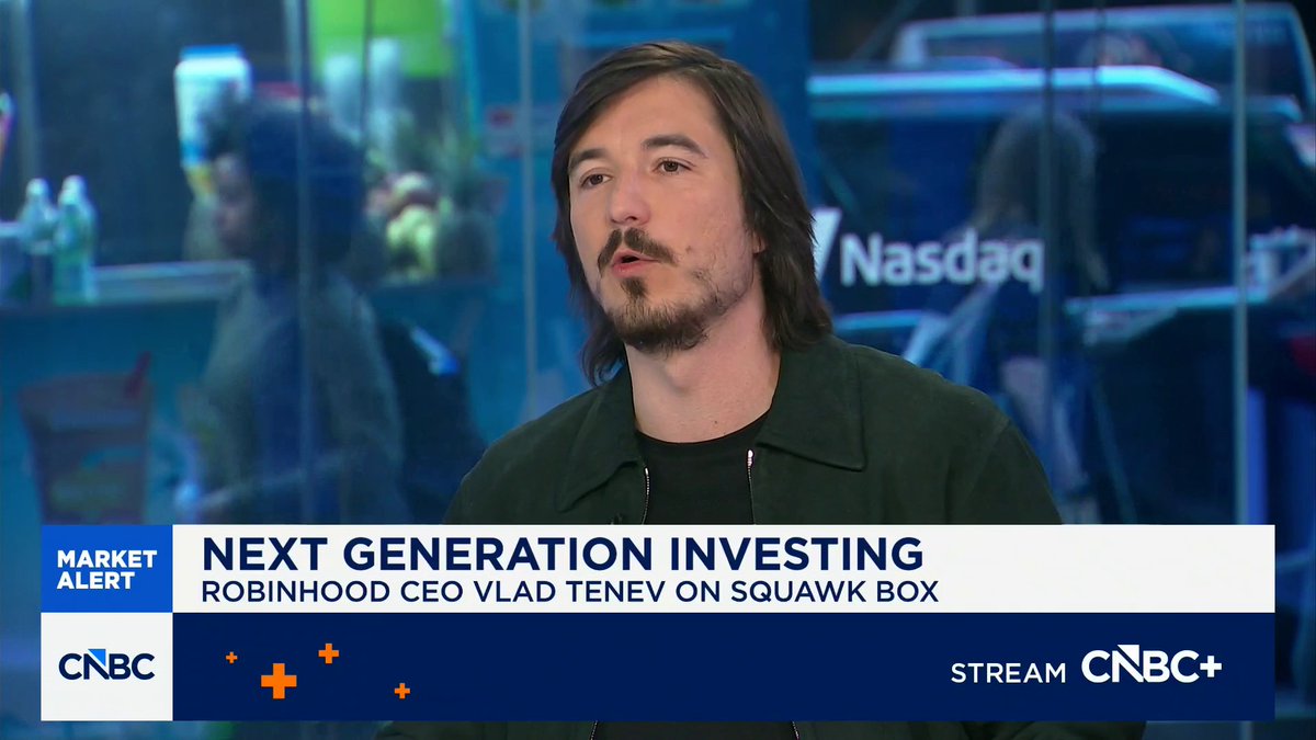 "With many of these AI tools coming online, you’re starting to see some retail investors writing these themselves. They might ask Claude to generate a strategy for them," says @robinhoodapp CEO @VladTenev. "Can we make it so that everyone has access to this powerful technology?"