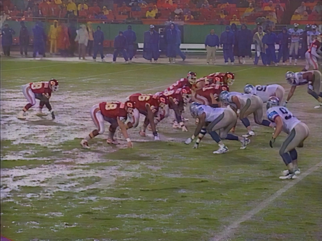 1998: "Floodgate." A monsoon hits Arrowhead Stadium in the middle of SNF against the Seahawks, causing a 54-min rain delay and a whole lot of Chiefs wet 'n wild fun. ๐ง๏ธ๐คฝโโ๏ธ