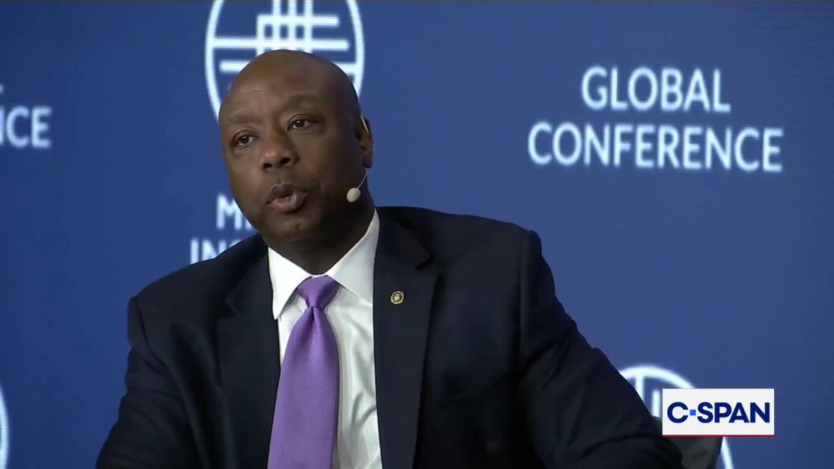 .Senator Tim Scott: "I think Jay Powell is making a significant mistake, significant decision, but really bad one. For the country and for the Fed., it would be best if he left." Q: "How do you get rid of him?" Scott: "Prayer."