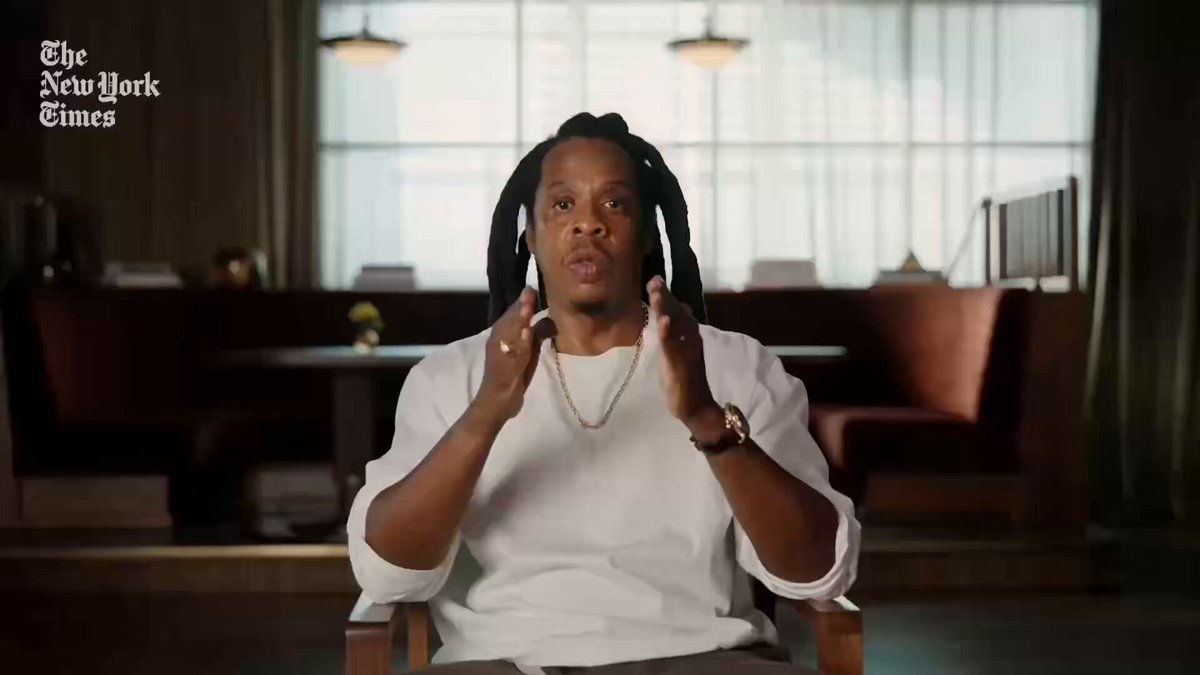 Jay-Z talks about writing “Still Dre”. Loves creative challenges (“taking one of your arms and tying it behind your back”). For Dre, challenge was to put himself in Dre’s shoes. Making the “2001” album 7 years after “The Chronic”. Backstory of how Jay did the song is legendary. There was one great piano beat that Dre couldn’t write the lyrics for. He sent the beat to Jay-Z. In less than an hour, Jay-Z wrote the song and rapped over the beat — pretending to be both Dre and Snoop (in their respective voices) — and sent it back. Basically exact same “Still D.R.E.” they would record (time between Dre’s first two albums was 7 years; 1992 to 1999, had to remind ‘em)! Dre heard it and said “That’s it. That’s it right there. This is a single.” Snoop said many years later “He wrote Dre’s shit and my shit. And it was flawless. Jay-Z is a great writer to begin with for himself, so imagine him striking it for someone he truly loves and appreciates. He loves Dr. Dre and that’s what his pen showed you.” *** First interview from NYT’s recent songwriter series: The Shop chat here: