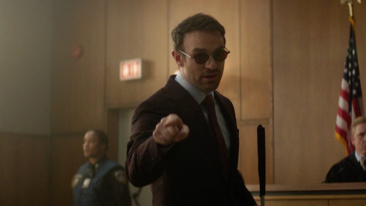Watch this exclusive clip from the finale of Daredevil: Born Again Season 2, as Matt Murdock makes his case for the city in the courtroom, and leads up to a major reveal.