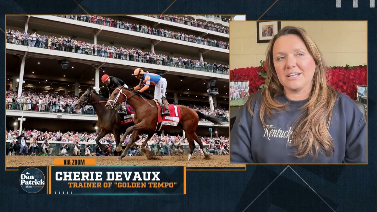 "He just seems to like to let everyone else do the hard work in front of him, and do his best running late!" 😅 – Cherie DeVaux on Golden Tempo winning the Kentucky Derby.