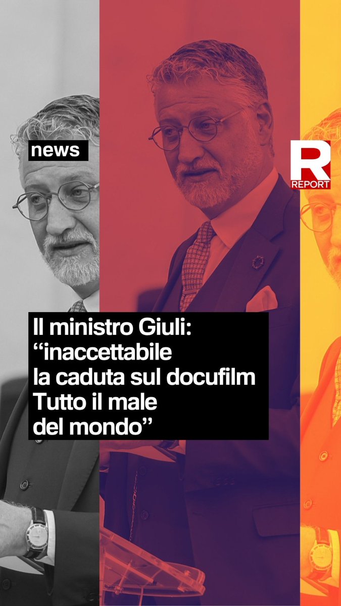"Alcuni film hanno ottenuto finanziamenti pubblici immeritati. Altri, pur meritandoli, non li hanno avuti. Valga su tutti l'inaccettabile caduta sul docufilm 'Tutto il male del mondo' dedicato a Giulio Regeni". Così il ministro della Cultura Alessandro Giuli