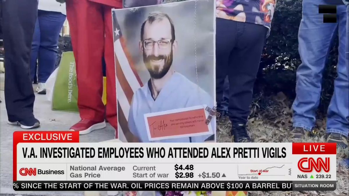 Host: Several workers for the Department of Veterans Affairs were the focus of an internal investigation after they attended vigils for Alex Pretti. One VA employee went to this memorial and spoke with the news in her personal capacity. A few days later, an internal investigation was launched into whether she violated VA rules.
