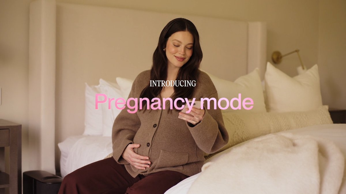 Introducing Pregnancy mode Your body in pregnancy changes by the week. Body feels hotter. HRV drops. Resting heart rate shifts. Seeing the data isn't enough. We believe technology should act on it. So we built it that way. Pregnancy mode cools your Pod progressively as your body feels warmer, in step with your pregnancy stage and through 24 weeks postpartum. It also recalibrates your in-app benchmarks for HRV, breathing rate, and resting heart rate to pregnancy-expected ranges. Trained on 45,000+ nights of sleep data from pregnant women. The largest research foundation of its kind. Rolling out May 10 on the Eight Sleep app