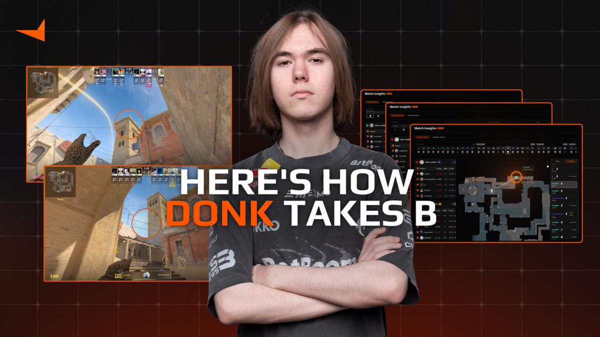 Match Insights show a consistent pattern in donk1337’s Season 8 Mirage matches. On B takes, he repeats the same utility set. Watch the execution and review his full match history in Premium Match Insights.