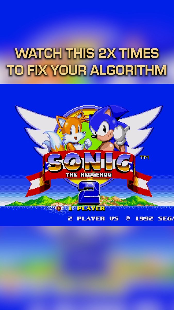 Did you know that in November 1992, Sonic the Hedgehog 2 released simultaneously in America and Europe and started a global trend of Tuesday game releases that was lovingly called Sonic 2sday? Watch this 2x to help fix your algorithm if you're up 2 it! Happy 2sday!