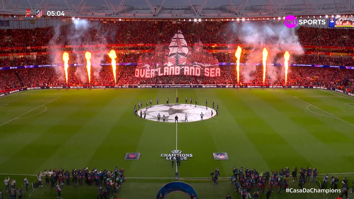 ALÉM DA TERRA E DO MAR... 🔴🏴 É o lema do Arsenal pra conseguir garantir a vaga na grande decisão da Champions League! 🤩 ⚠️ Arsenal x Atlético de Madrid é AGORA na TNT™ Brasil e @streammaxbr ( #CasaDaChampions #MFM #TR #HBOMax 🎙️ Octavio Neto