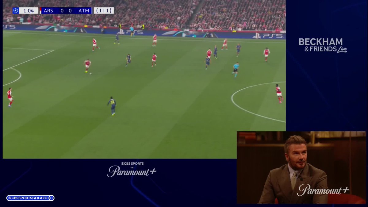 "You've got Bukayo Saka back and we know that Arsenal, I feel, are a better team with him on the field." Sir David Beckham is full of praise for Bukayo Saka 👏 Watch the Beckham & Friends #UCL semifinal second-leg altcast on Paramount+ 🍿