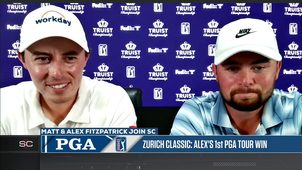 Brothers Matt Fitzpatrick and Alex Fitzpatrick join SportsCenter to talk about their Zurich Classic win in New Orleans, their families reactions and how they celebrated 🏆