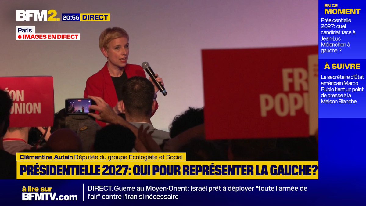 Présidentielle 2027: "J'en veux à Jean-Luc Mélenchon d'imposer sa candidature, loin de l'union", déclare Clémentine Autain, députée du groupe Écologiste et Social #BFM2