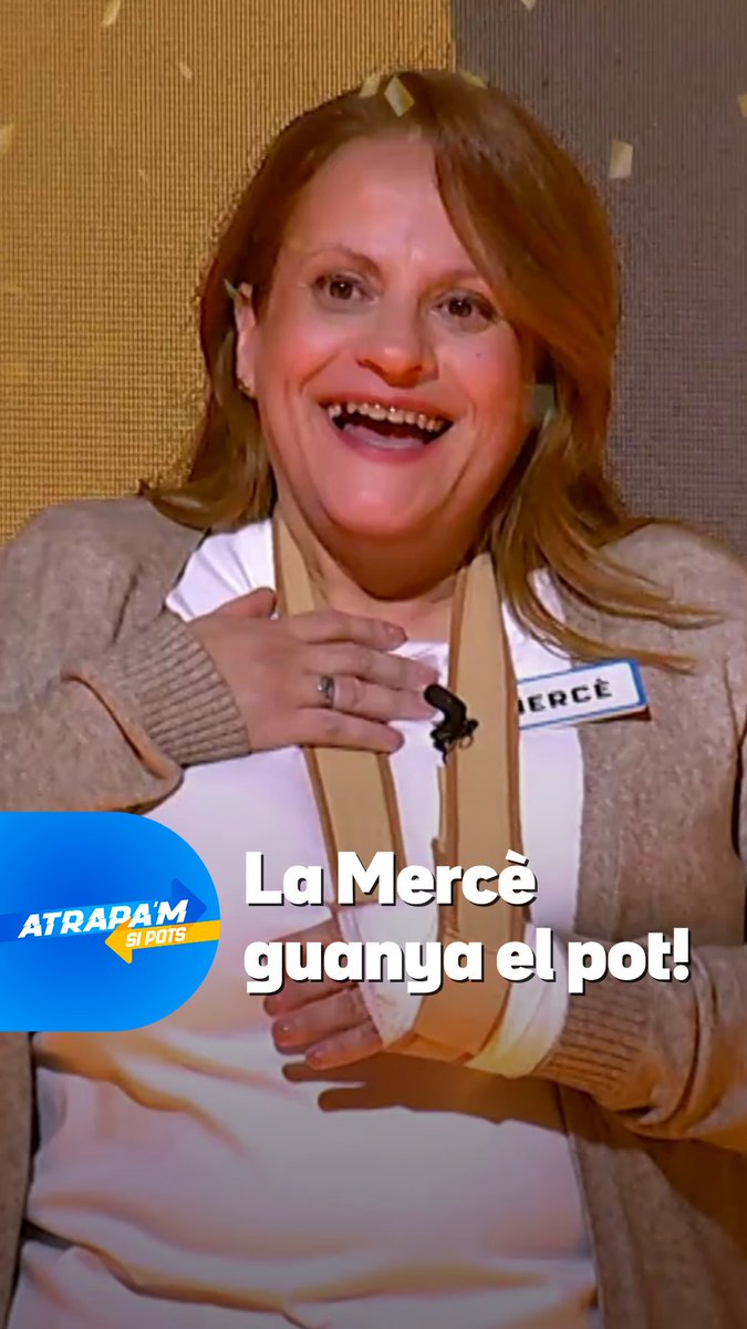 La Mercè s’emporta el pot de l’”Atrapa’m si pots”: 177.000 euros! 💰 Després de 82 programes, la nostra campiona per fi ho ha aconseguit. 👏 Enhorabona! #Atrapam3Cat